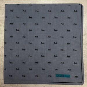 Celine Blue and Black Patterned Pocket Square